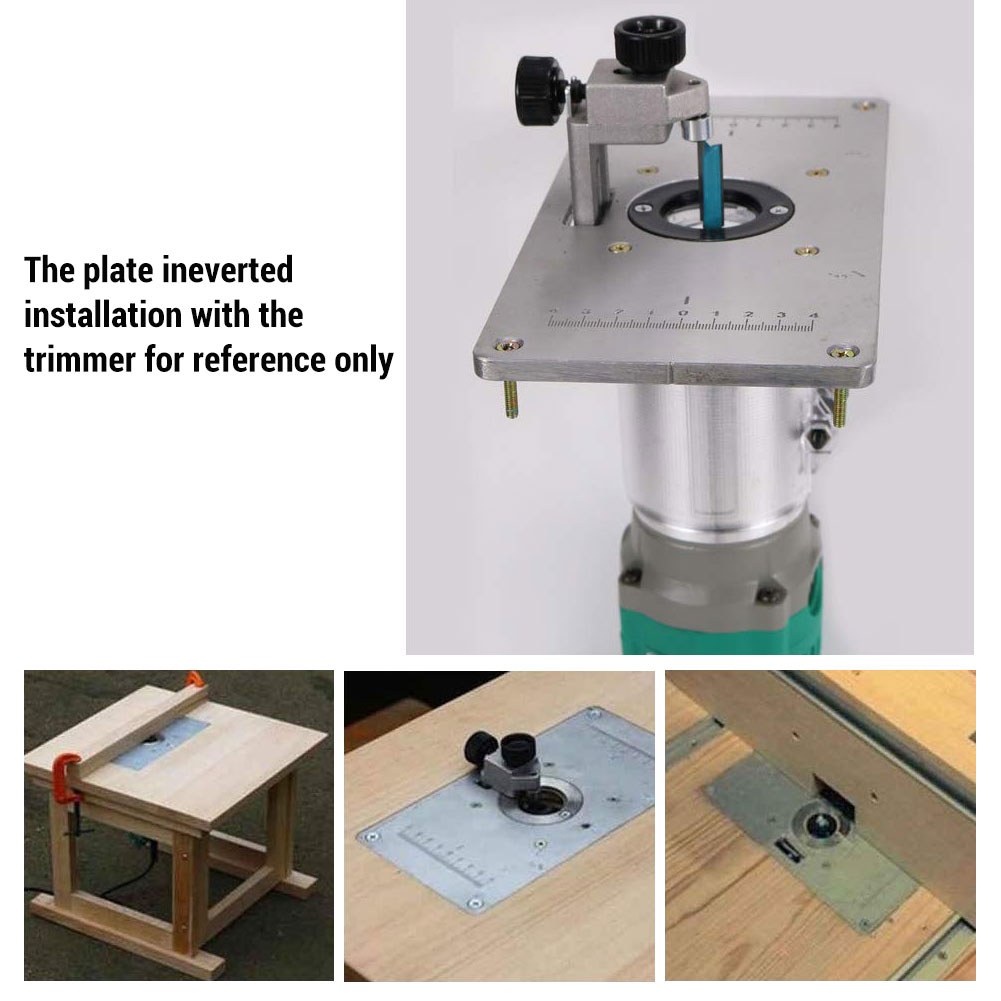 For Woodworking Benches Aluminum Router Table Insert Plate With 4 Rings