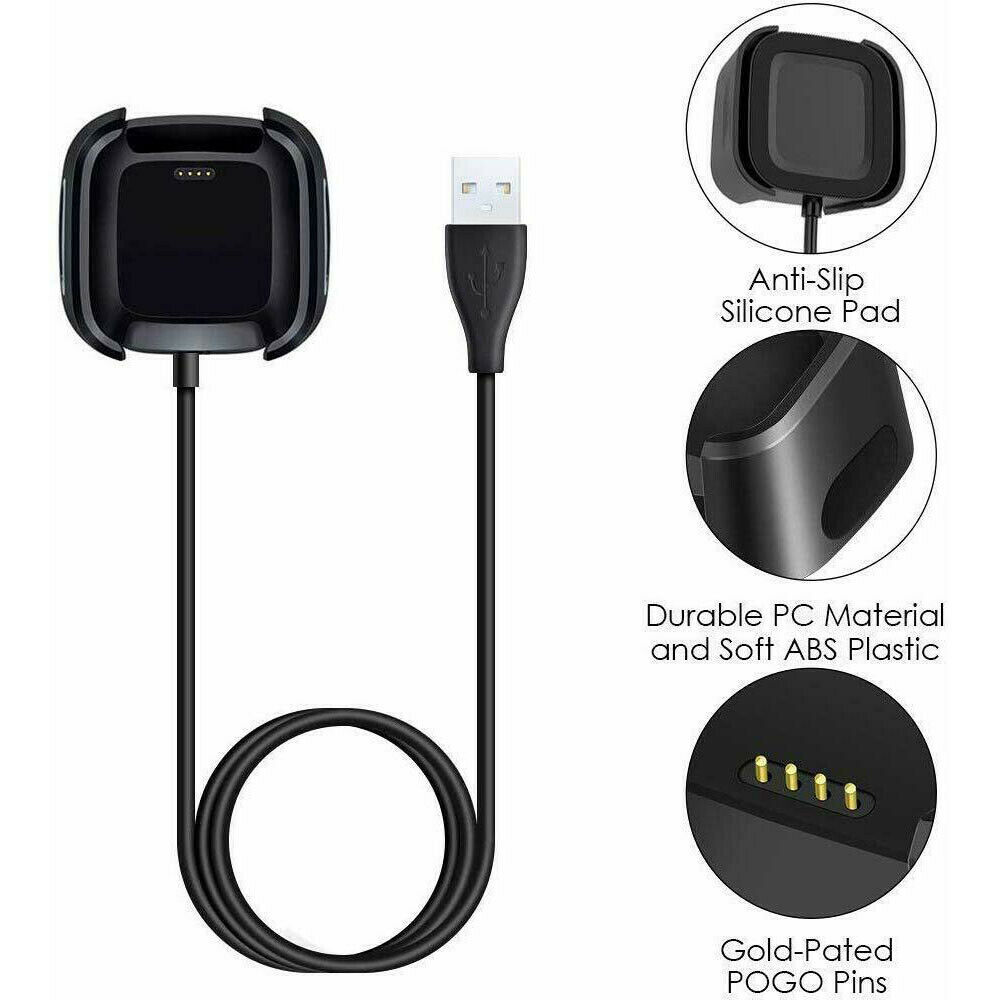 TUCANA Cavo Di Ricarica USB Per Fitbit Charge 5 E Luxe - Confezione Da 2 (1m + 0,5m) - Connettore Stabile E Ricarica Rapida