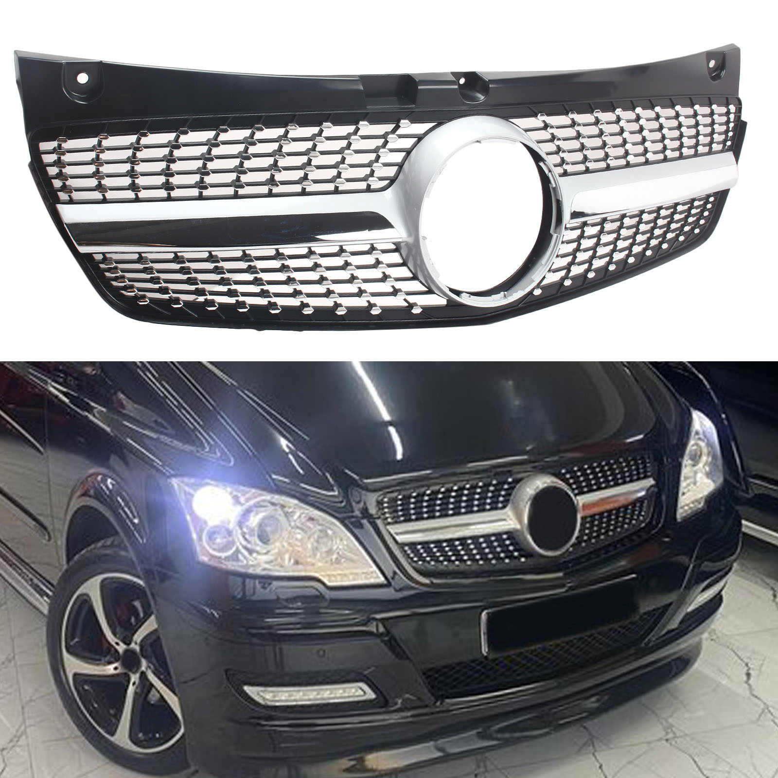 Nao様VIPルームです　ピセア　プンゲンス　コロラドトウヒとキンモウコウ For Mercedes-Benz V-Class Viano W639 2011-2014 Front Grille Grill