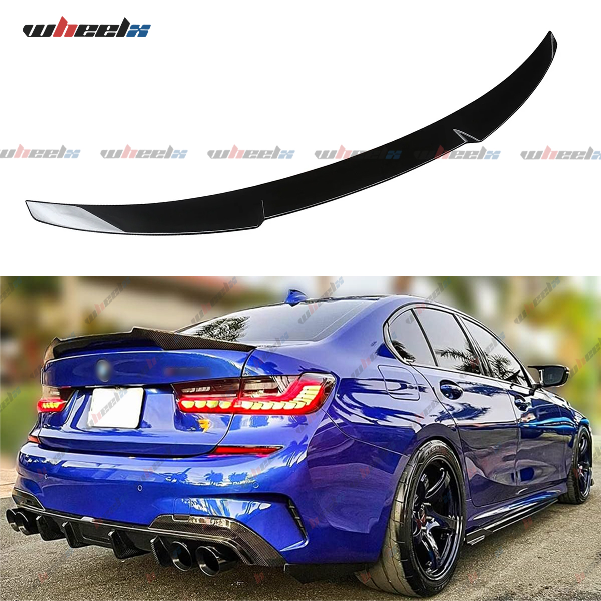 FOR BMW G20 G28 330i M340i M3 G80 19-25 GLOSS BLACK REAR TRUNK SPOILER