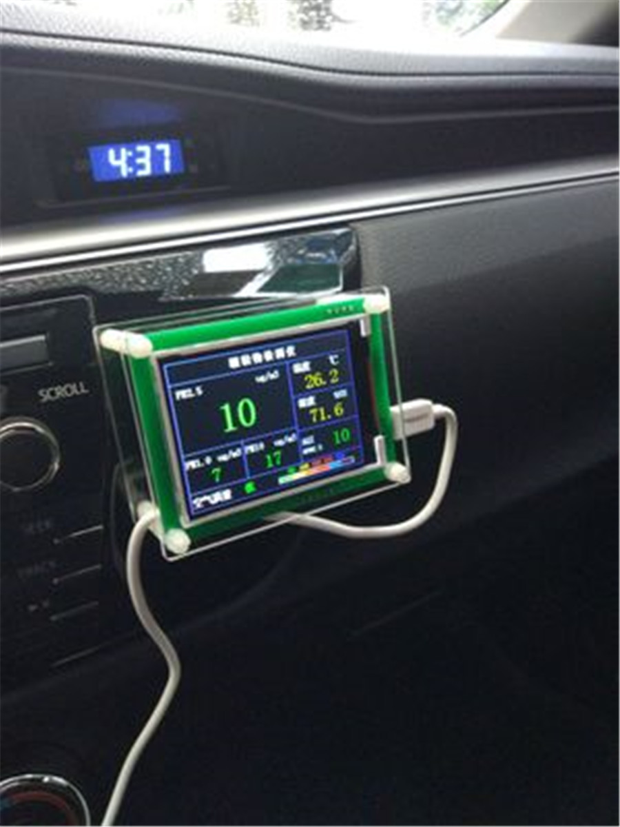 2.8" Car PM2.5 Detector Tester Meter PM1.0 PM10 AQI particle matter Air