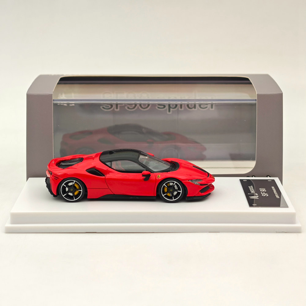 MJ 1/64 Ferrari SF90 Diecast Toys Car Models Miniature Hobby