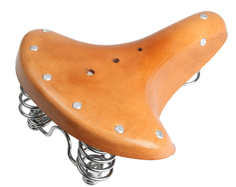 vintage leather bike seat