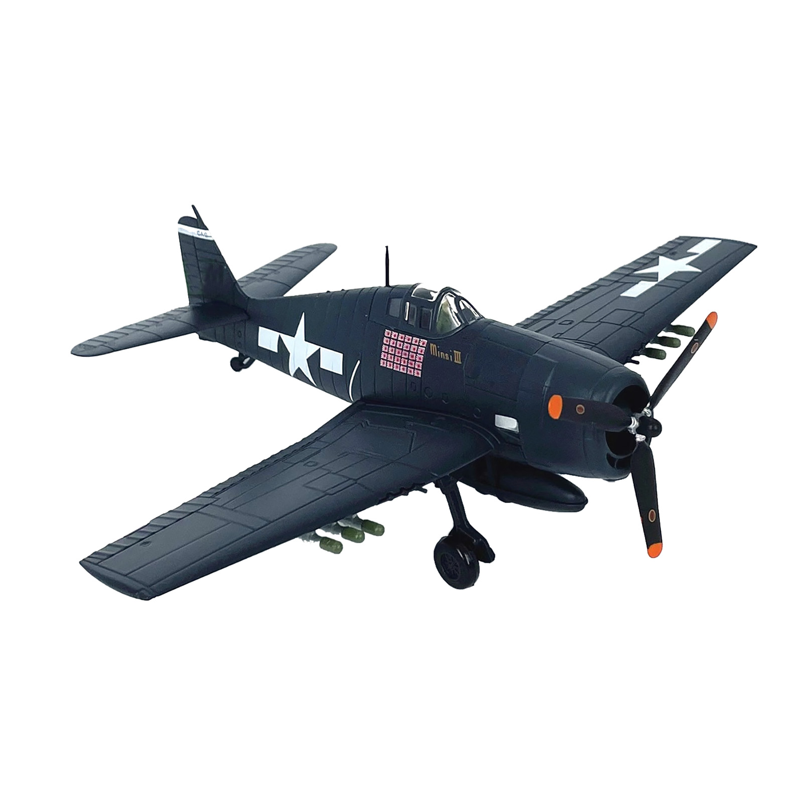 WWII United States Navy F6F Hellcat Fighter Plane Model 1/72 Scale