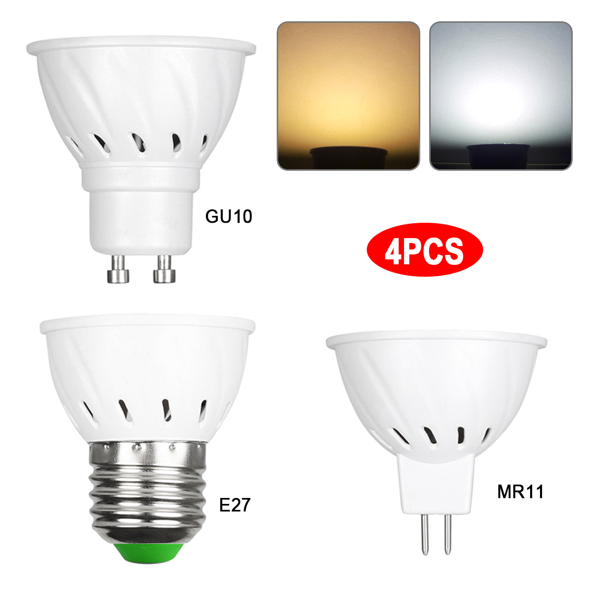  ZeZhen - Bombillas LED E27 GU10 MR16 220 V SMD 2835, 48 60 80  LED, luz blanca fría blanca cálida para decoración del hogar, bombilla LED  (color blanco frío MR16, tamaño