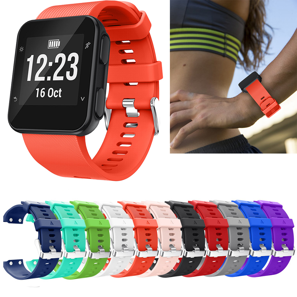 Cinturino Compatibile con Garmin Forerunner 35/30, 22mm Silicone Cinturino per Garmin Forerunner 30 con 2 cacciaviti e 6 viti (Grigio
