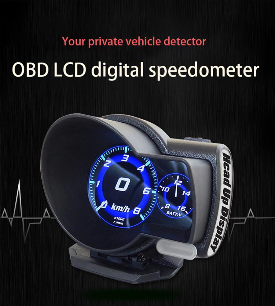 HUD Head-Up Display OBD2 Car Digital Multi Gauge Boost ...