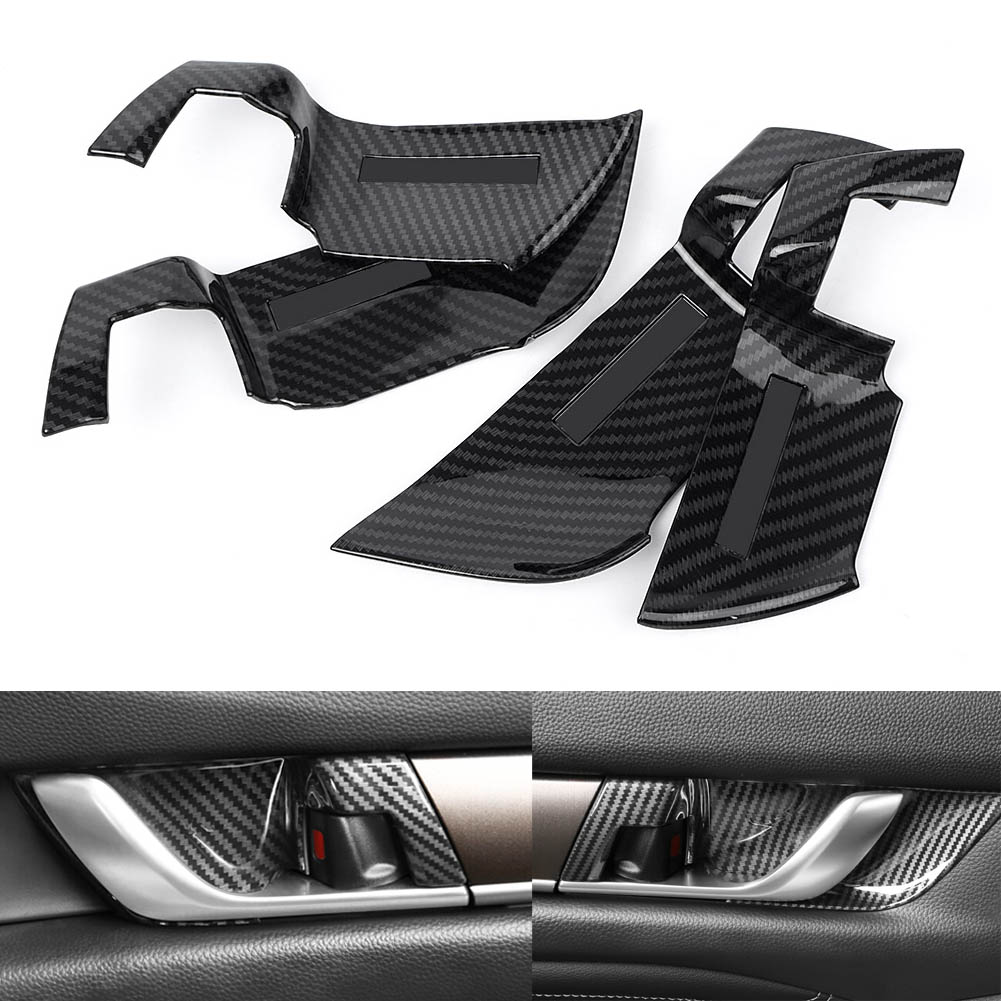 4pcs Carbon Fiber Inner Door Handle Bowl Cover Trim k For Honda Accord 2018 2019
