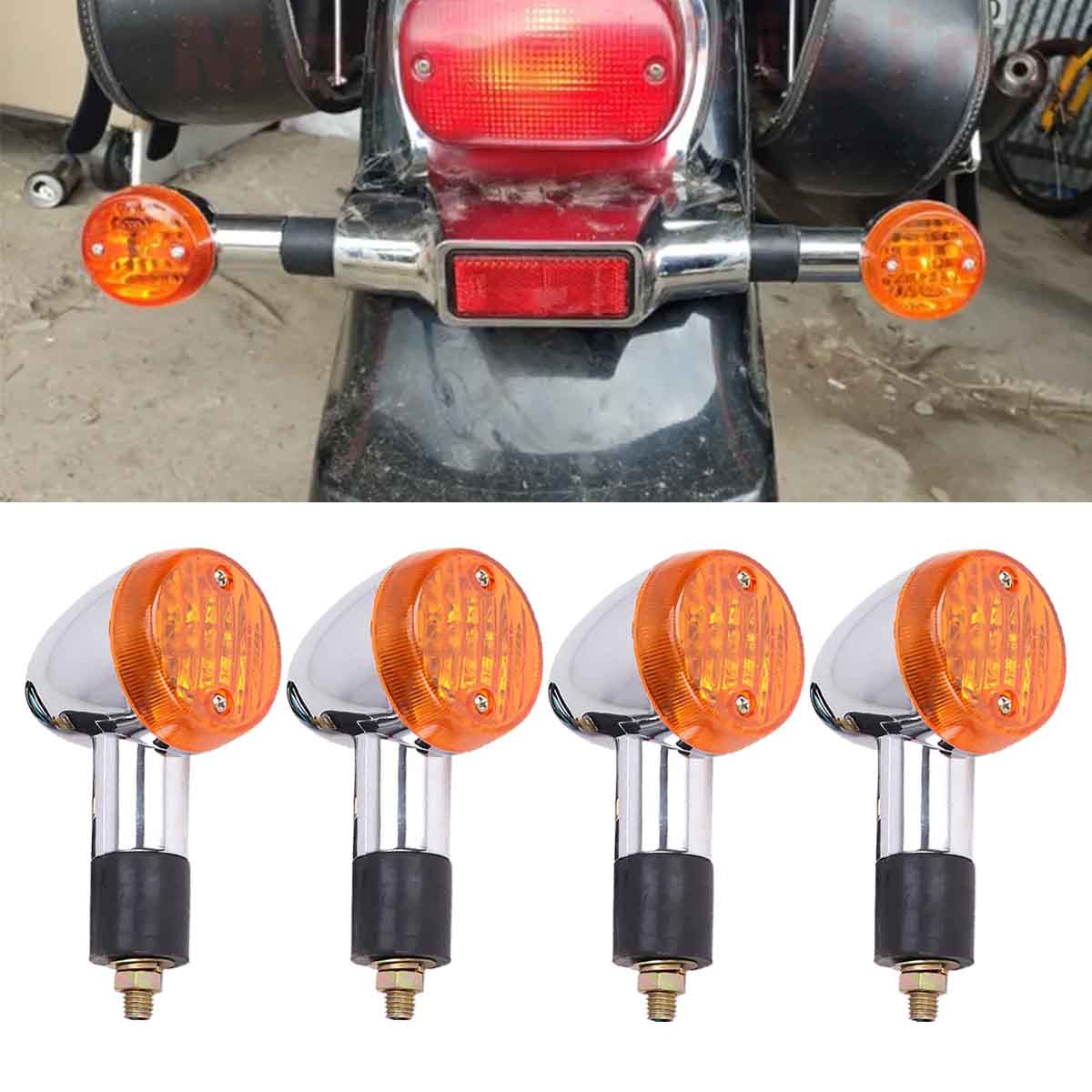 4PCS Turn Signal Lights Amber For Kawasaki Vulcan VN 1500 1600