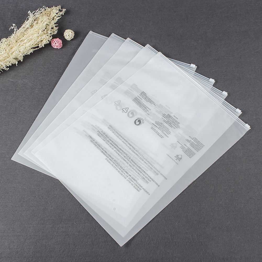 Clear Frosted Plastic Packaging Zipper Bags Resealable For Clothes Underwear