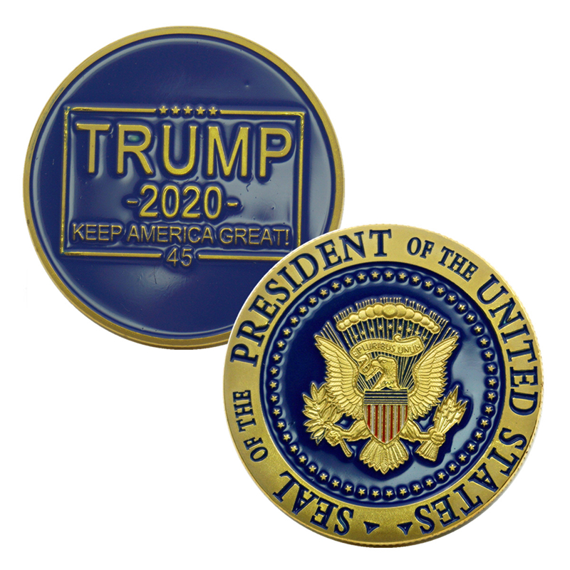 1PC 2021 President Donald Trump Gold Plated Commemorative Coin Keep America RHN