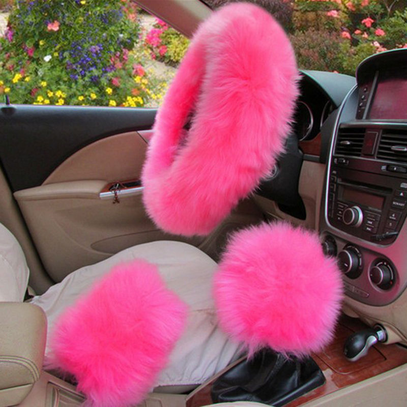 5Pcs Furry Genuine Australian Sheepskin Fur Car Seat
