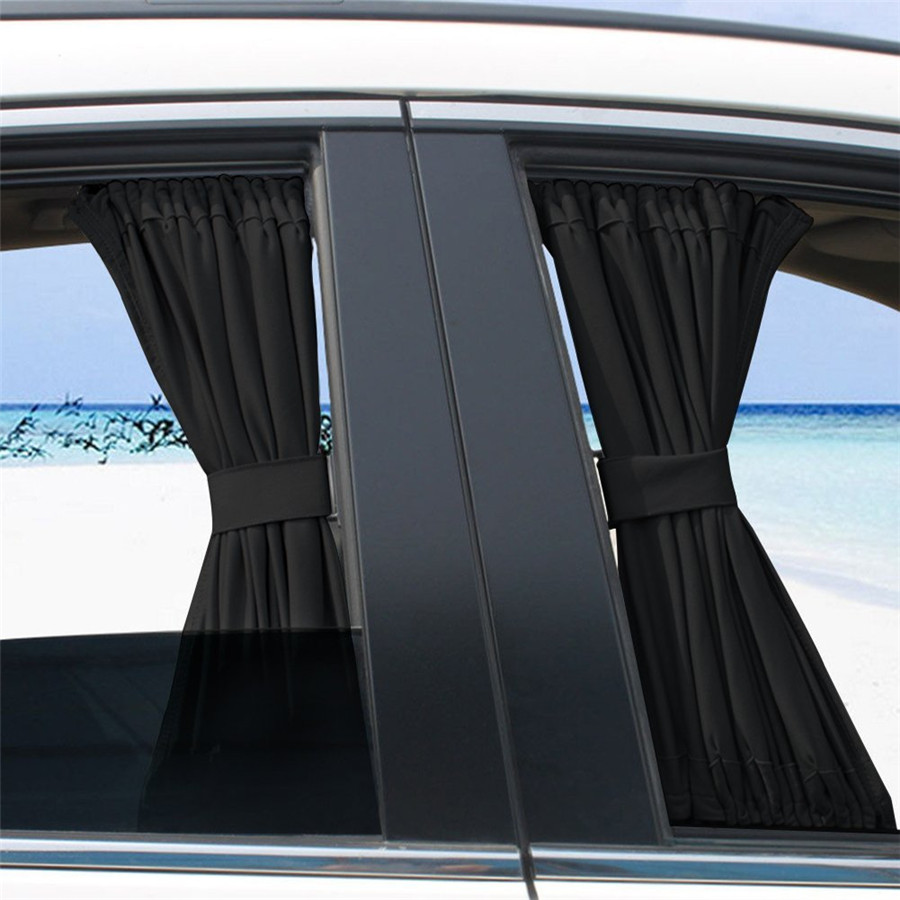2x Car Uv Protection Sun Shade Curtains Side Window Visor Mesh