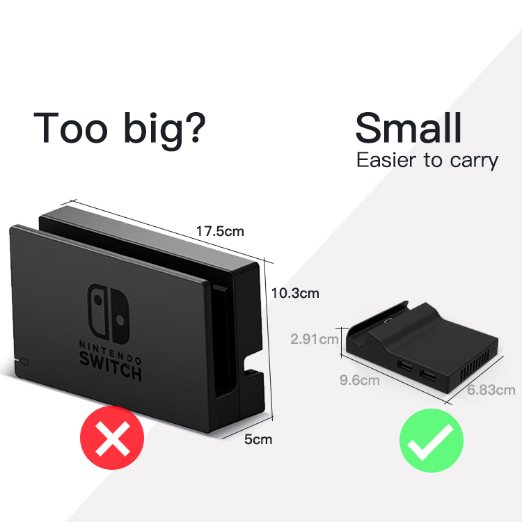 For Nintendo Switch Docking Station Mini Replacement Dock Case Cover ...