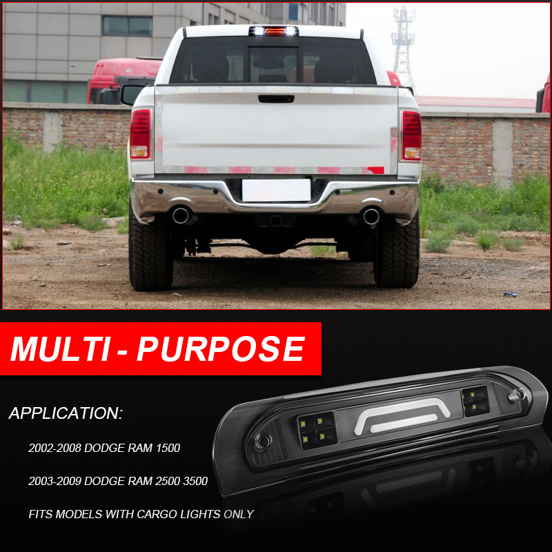 LED Third Brake Light Cargo Lamp For Dodge Ram 1500 2500 3500 2002-2009 – Smoked