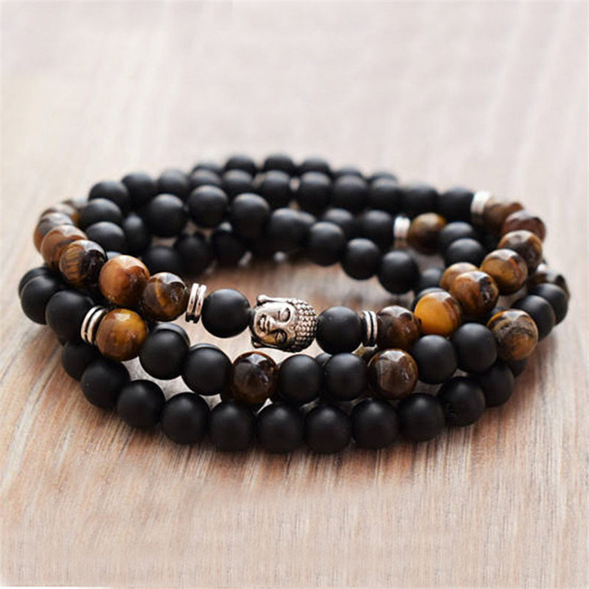 14 mm Or naturelle Noir Volcan Jade Cristal Bead Beads Bracelet Bangle