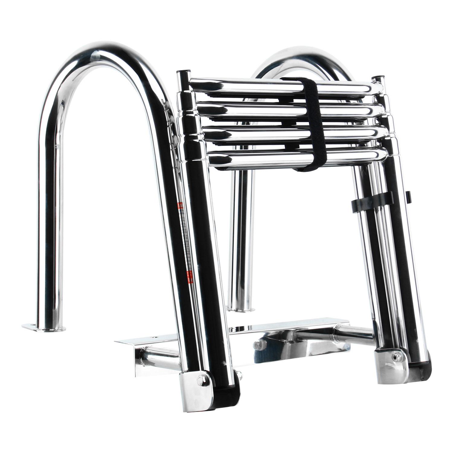 Wide 4 Step Pontoon Boat Ladder Folding Rear Entry Folding Telescoping