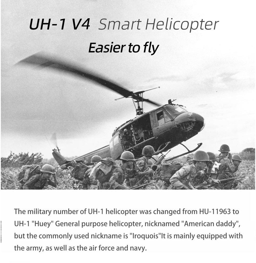 FlyWing Huey UH1 V4 Helicopter M10 GPS Altitude Hold 4 Propeller 2