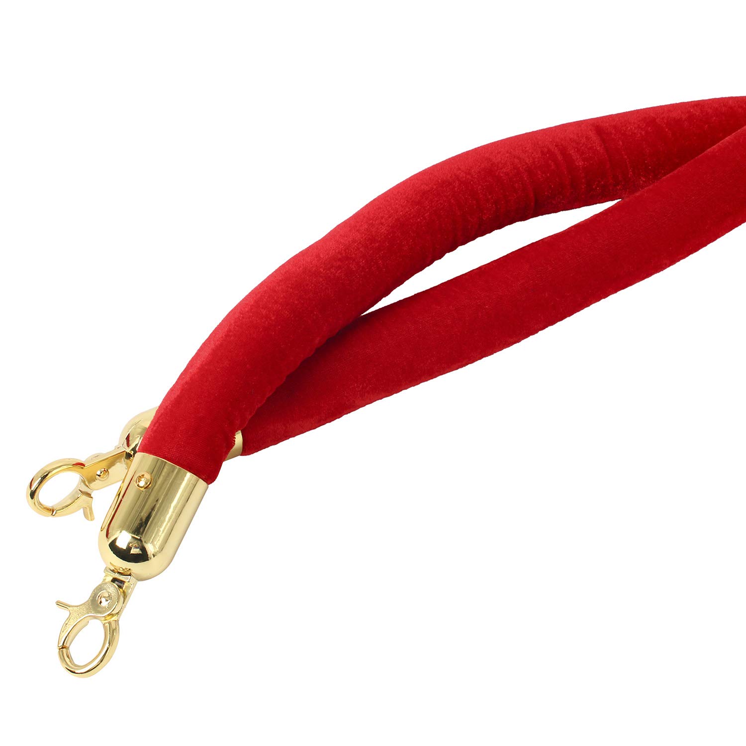 NovelBee 2pcs Velvet Stanchion Ropes With Gold Hooks, 10 Feet Crowd Control Barrier Ropes, Blue