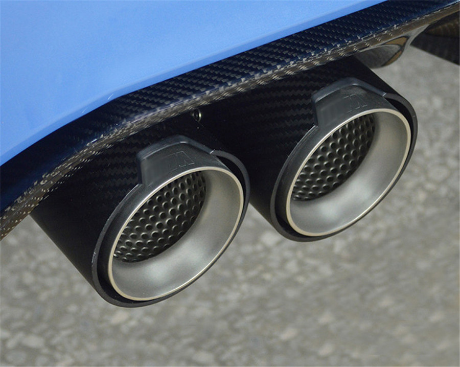 2.5-3'' Carbon Fiber＋Stainless Steel Car Exhaust Tail Pipe For BMW M2