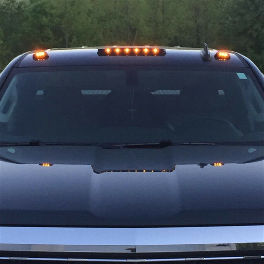 For GMC Chevrolet Silverado 2500HD 3500HD Amber LED Cab Roof Marker