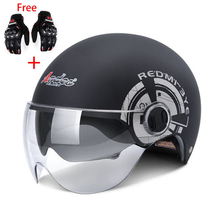 Motorcycle Half Helmet Adjustable Sun Visor Scooter Motorbike Safety Helmet Girl