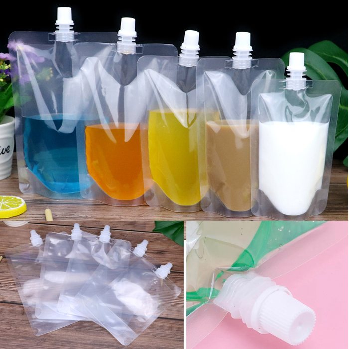 200pcs 100 ~ 500ml Spout Bags Stand Up Pouch With Cap Nozzle Liquid ...