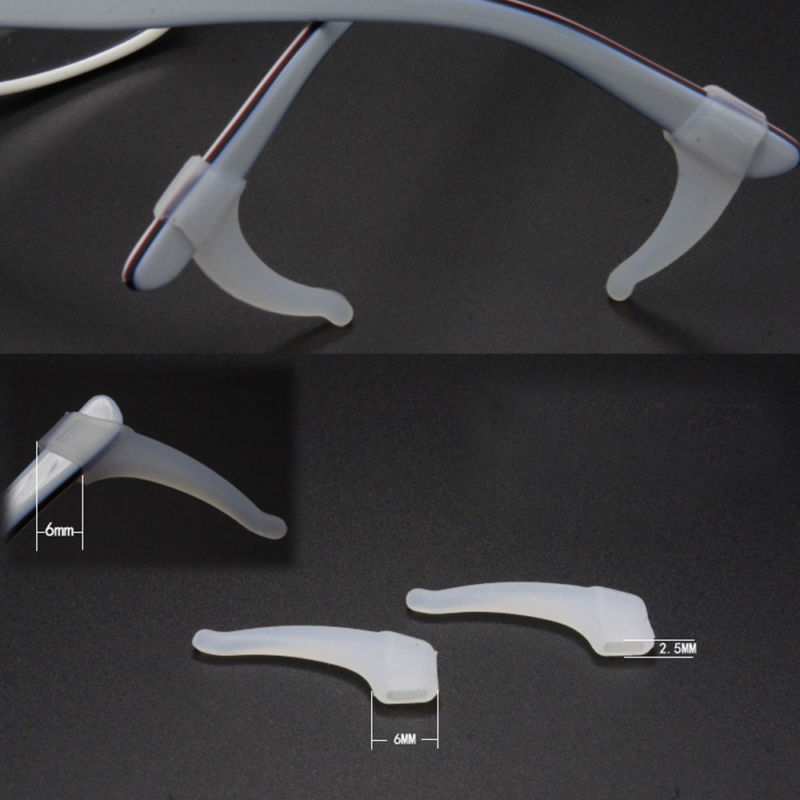 Gläser Ohrhaken 5 Paar, komfortable Silikon Anti-Rutsch-Halter für