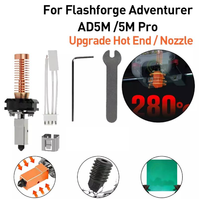 Upgrade Hotend Kit 0.4mm Nozzle For Flashforge Adventurer AD5M/5M