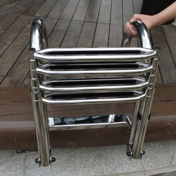 Stainless Steel Inboard Rail Boat 4 Step Telescoping Ladder Dock Ladder