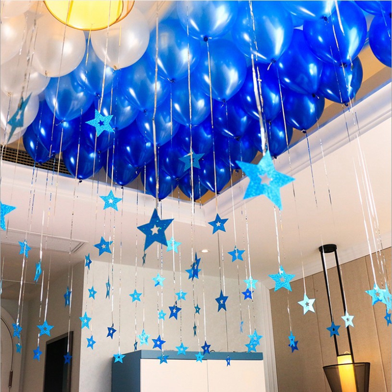 100pcs Stars Glitter Sequin Balloons Pendant Birthday Party Decor