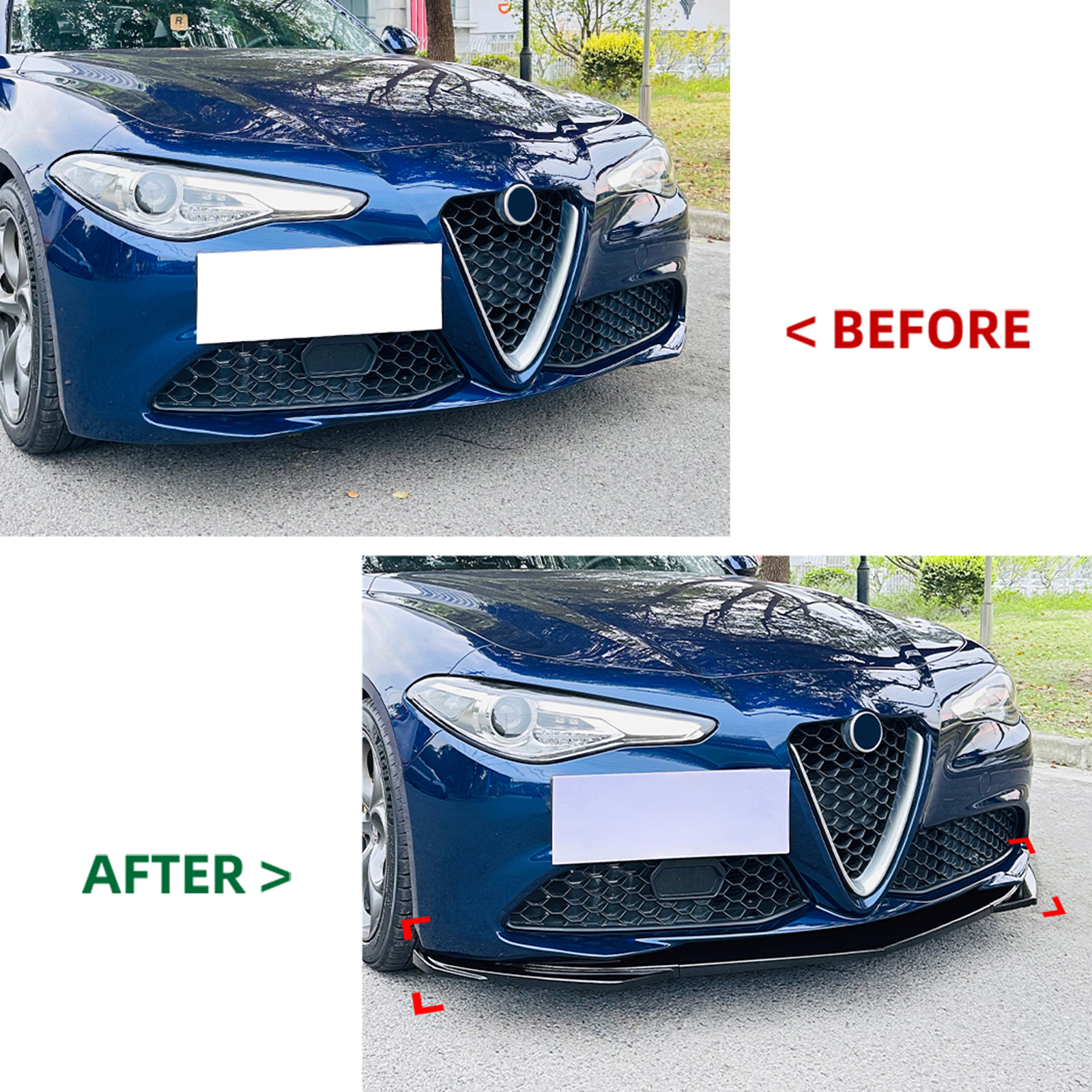 Auto Perfectionists UK Gloss Black Front Splitter For Alfa Romeo Giulia 952 (2015+)