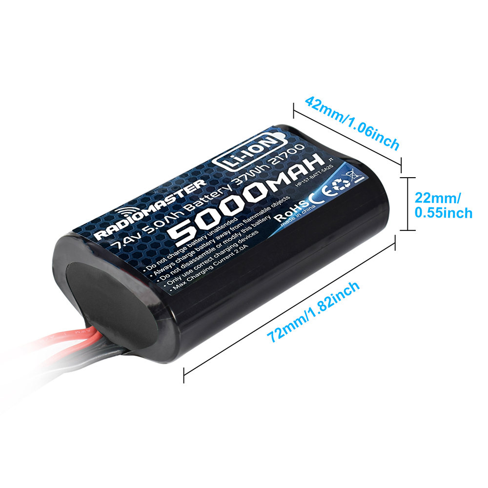RadioMaster TX16S TX18S Transmitter 7.4V 2S 5000mah 37wh Lipo