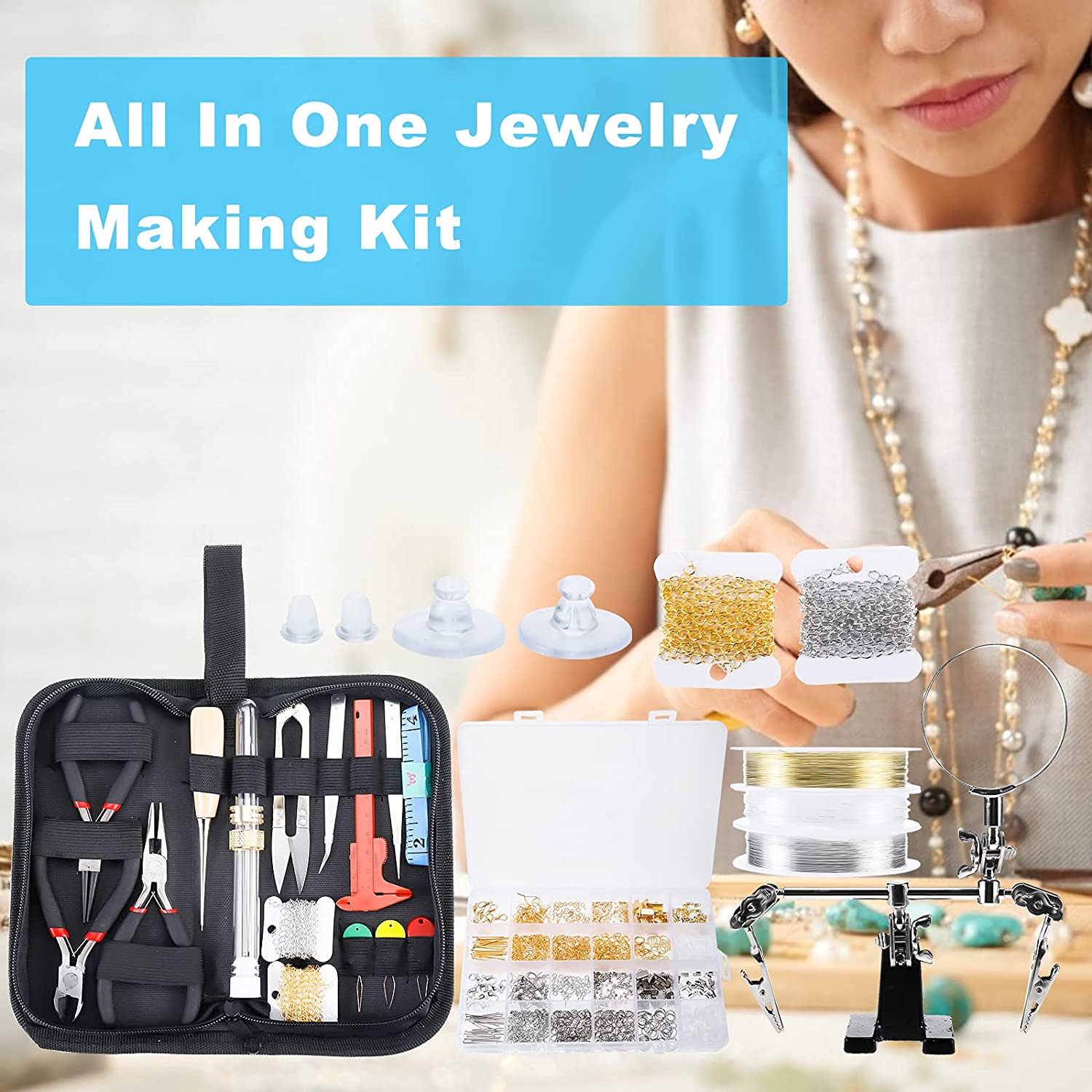 Jewelry Making Kit for Adults Jewelry Making Repair Supplies Kit with Tool  Wires