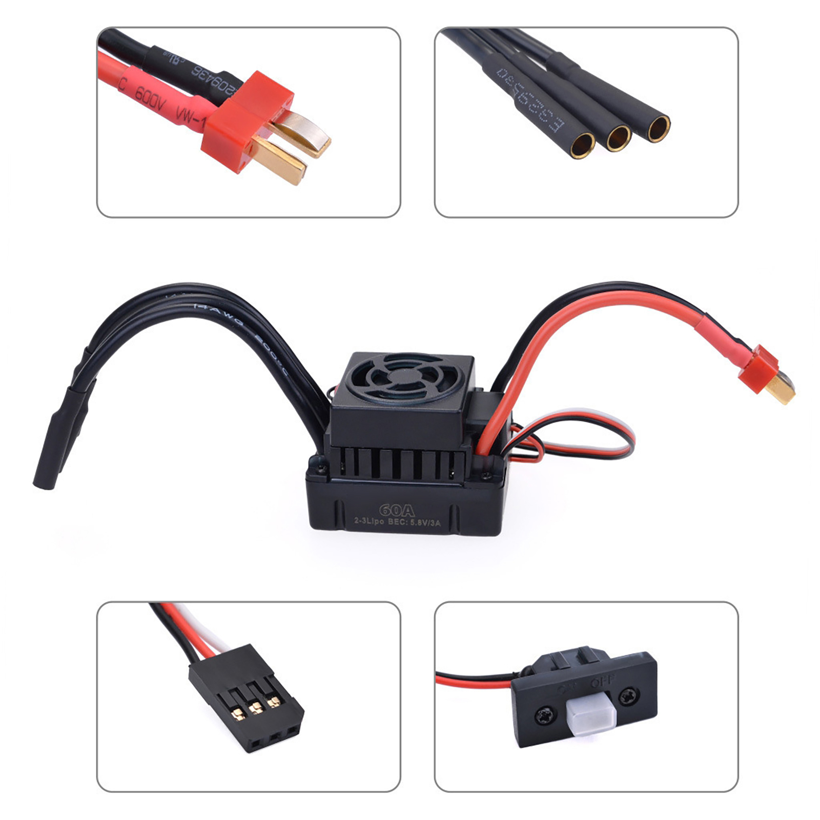 RC Motor & ESC Combo: F540 4370KV Brushless Motor With 60A Waterproof ESC & Program Card For 1/10 RC Off-Road Cars - View #11