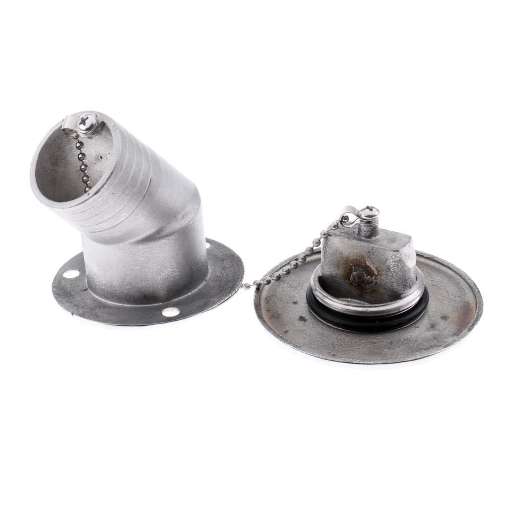 1.5" Boat Marine Deck Fill Filler Keyless Cap Angled Fuel Tank