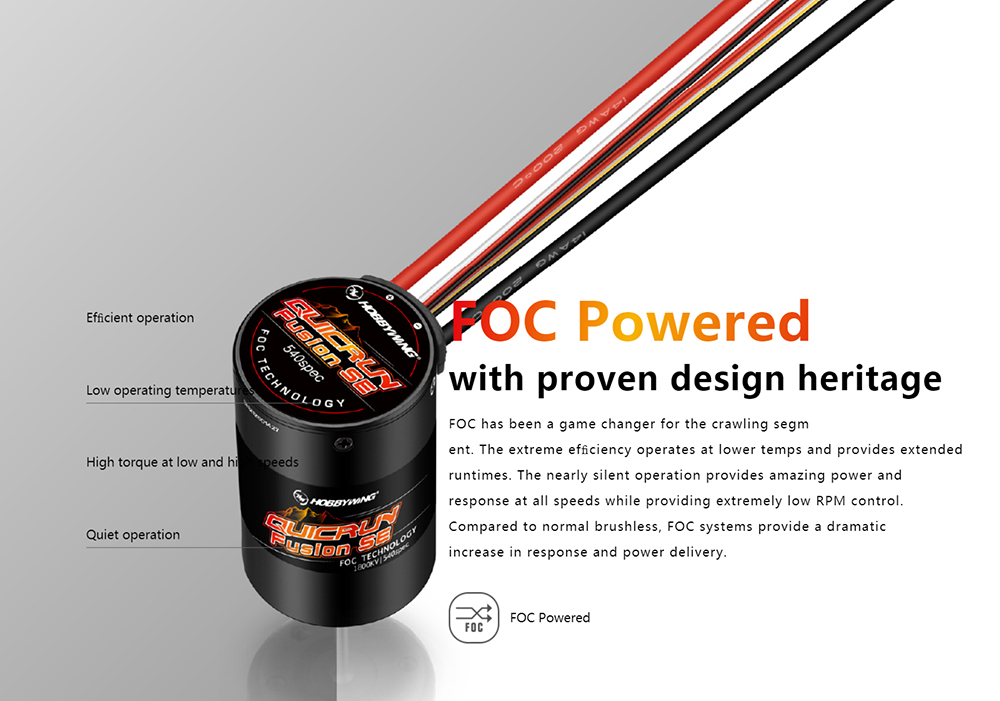 Hobbywing Fusion SE 1/10 Brushless Motor and ESC 40A 2 in 1