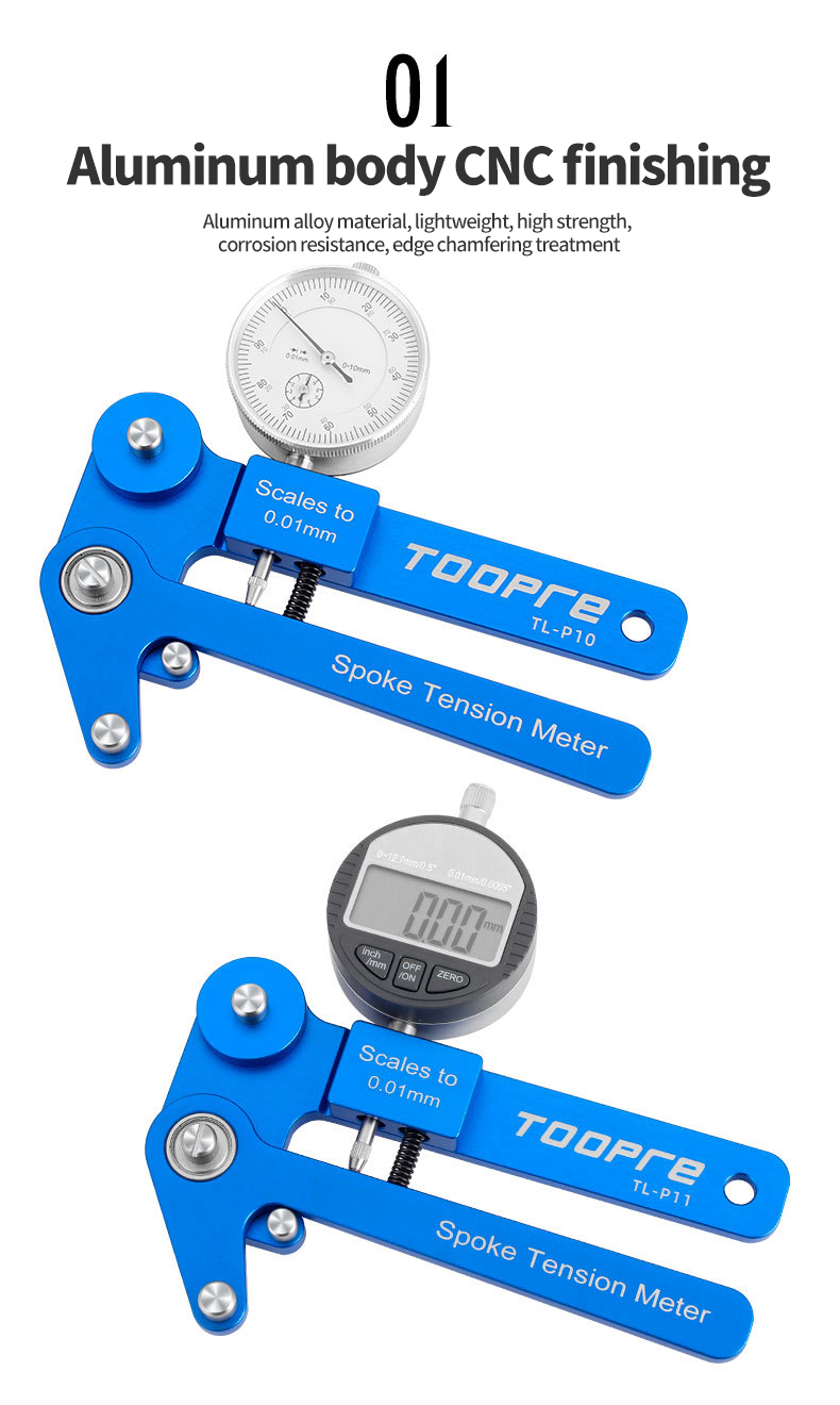 TOOPRE Bicycle Tension Meter Accurate Bicycle Spokes Checker