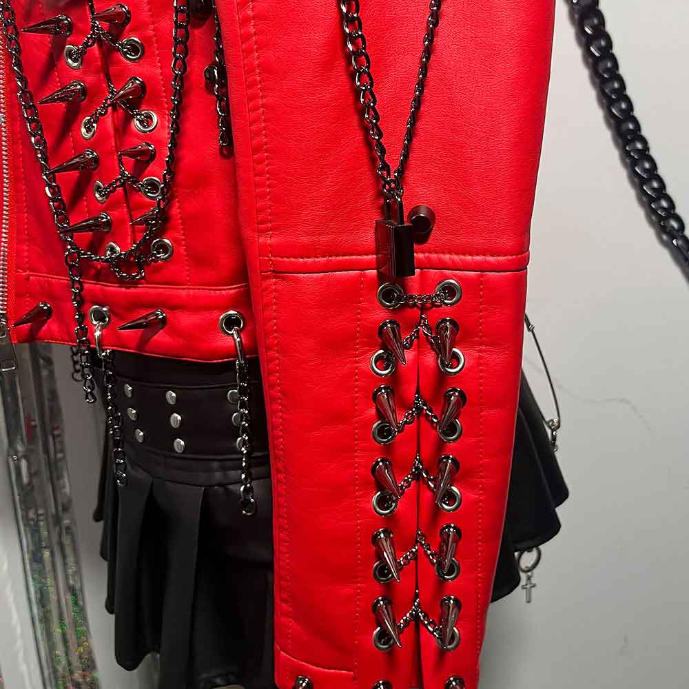ジャケット・アウター 00s y2k gauze gothic lolita punk jacket Rivets Jacket Skull Jacket vintage Jacket Punk Jacket y2k