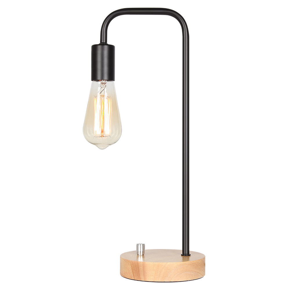 Details About Industrial Desk Lamp Wooden Table Reading For Office Bedroom Living Room