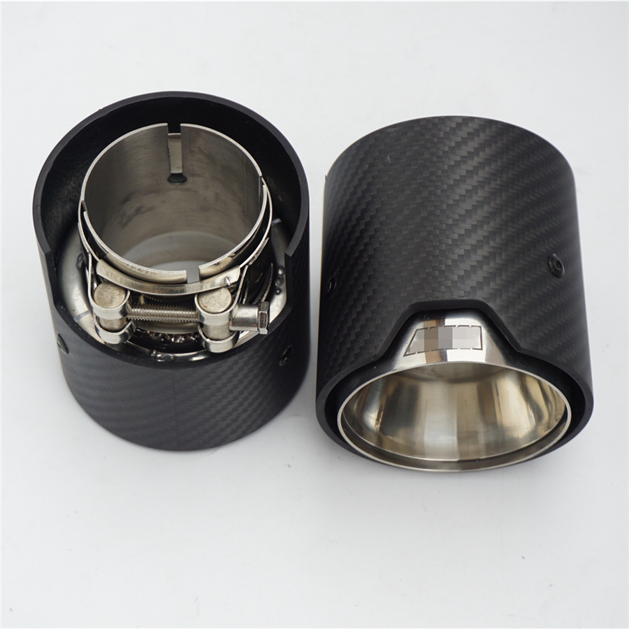 Universal Real Carbon Fiber Exhaust tip OUTLET 93mm 3.66inch INLET
