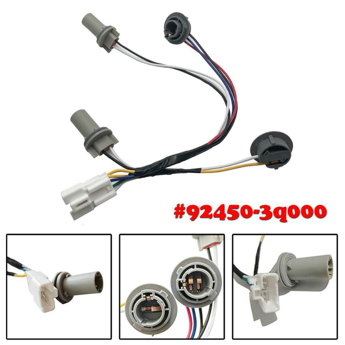 92450-3Q000 Tail Light Wiring Harness For Hyundai Sonata 2011-2014 With Bulbs