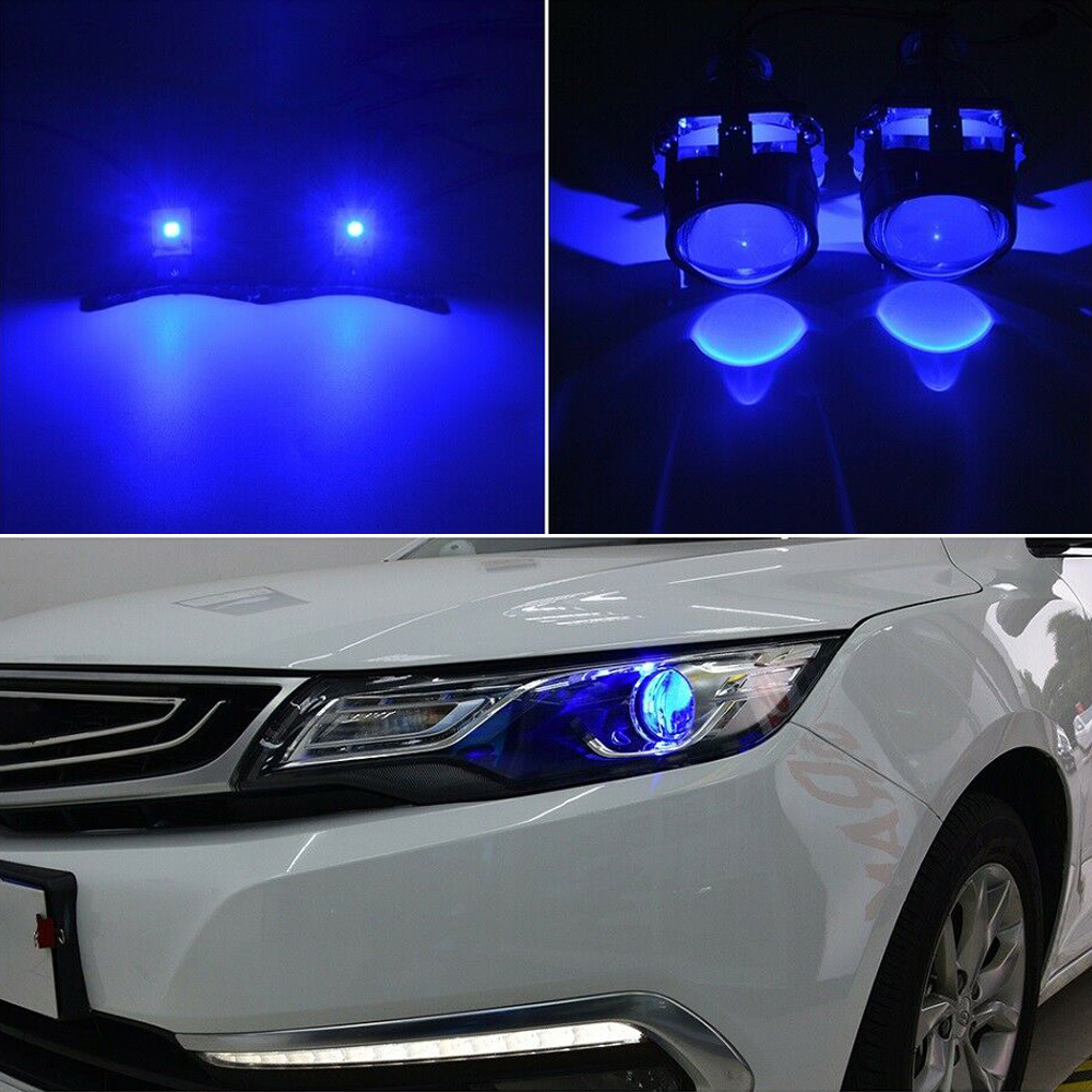 2X Blue Mini LED Devil Eyes Module For Projector Lens H1 Headlights Retrofit AA eBay