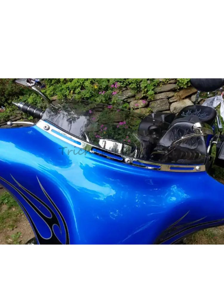 Slotted Chrome Stainless Windshield Trim For Harley Electra Glide / Touring (1996-2013)