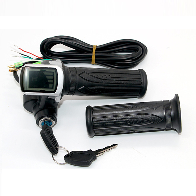 Ebike Grips 36-60V E-Bike Grip Throttle With LCD Display Key Lock