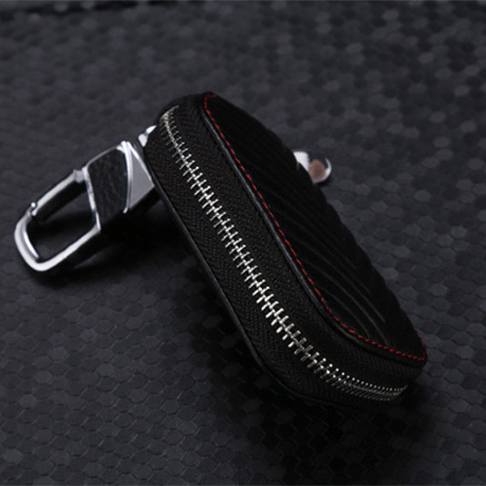 Genuine Leather Car Key Chain Bag Smart Key Holder Cover Remote