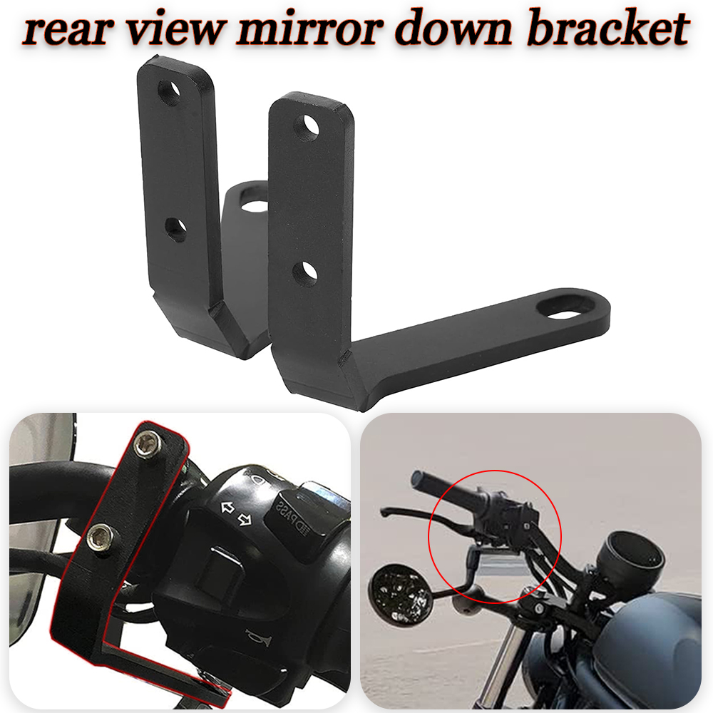 Rearview Mirror Down Bracket Black Durable Fit For Honda Rebel CMX