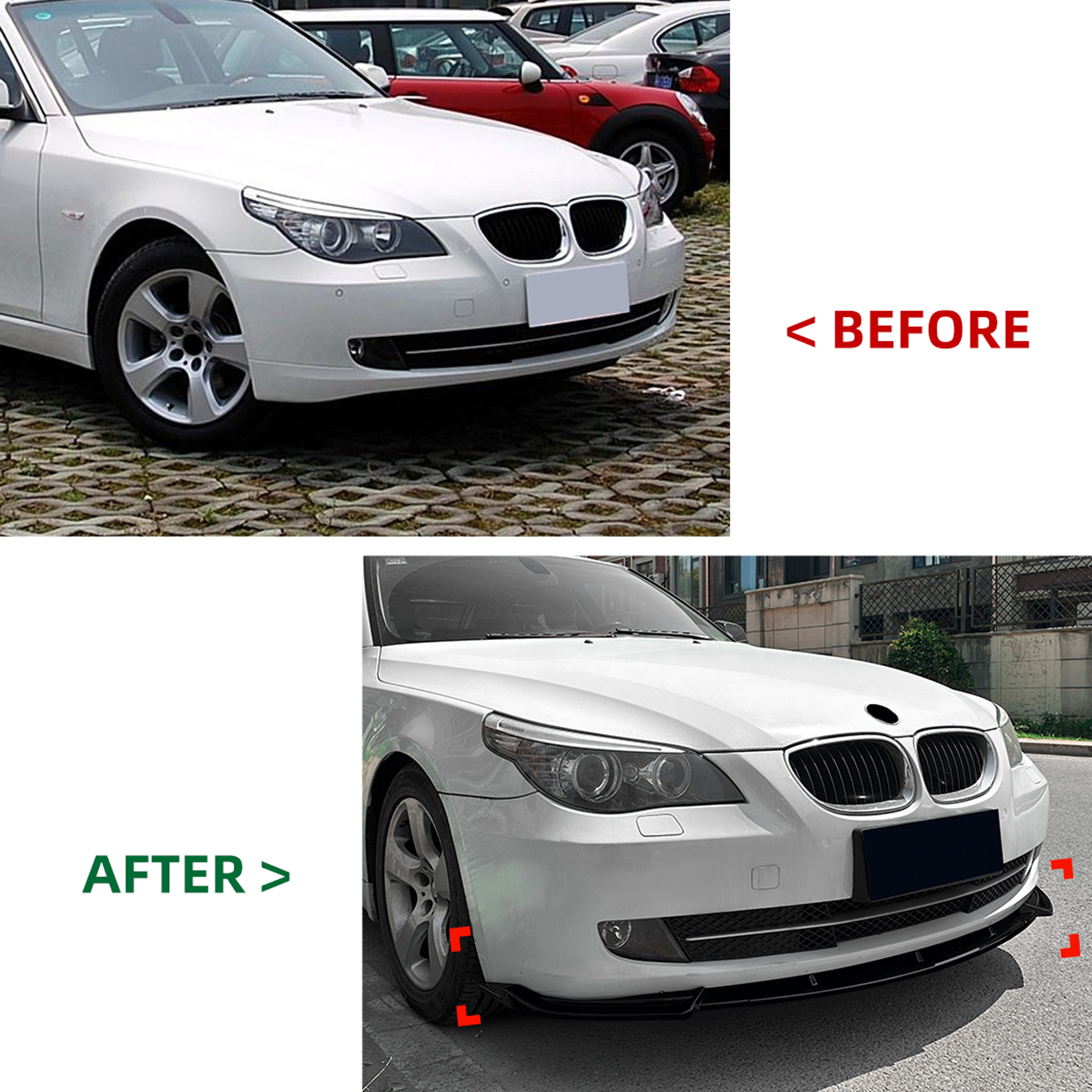 Front Bumper Spoiler Lip Body Kit For BMW 5 Series E60 E61 LCI
