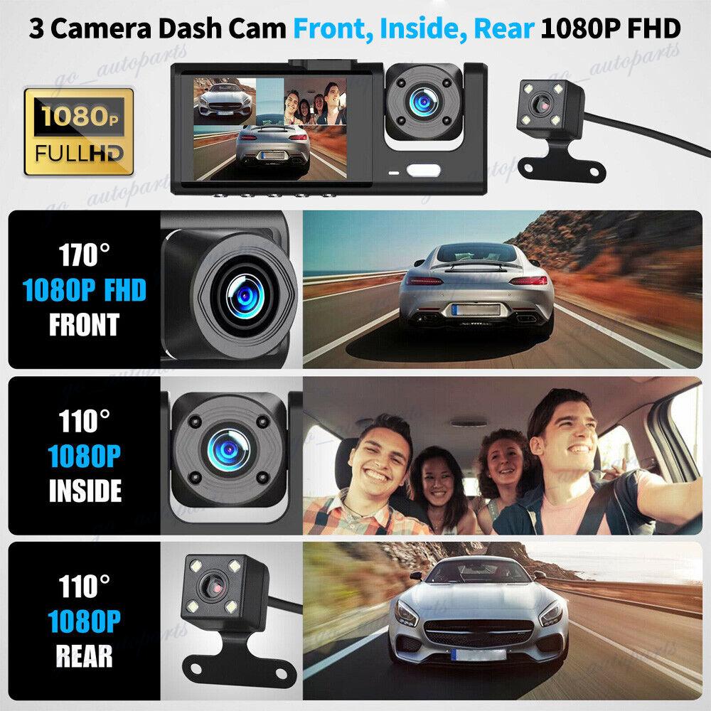 1080P Dual Dash Cam Front and Inside, GOODTS 170° Wide Angle Dash Camera for  Cars , Dashcam for Cars with G-Sensor Motion Detection Parking Monitoring  Loop Recording for Truck Taxi: Buy Online