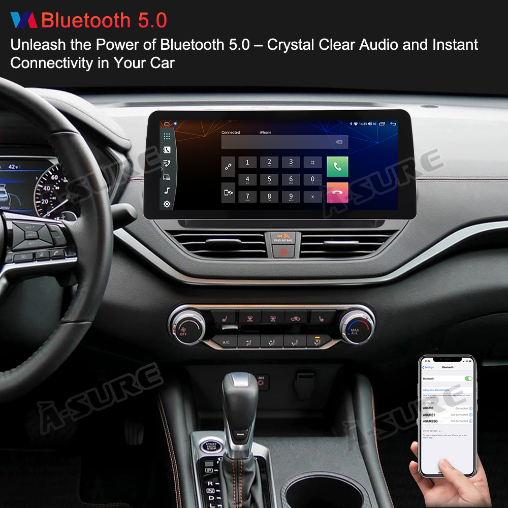 12.3” 2K Android 14 Stereo Radio With Wireless CarPlay & GPS For Nissan Altima 2018-2021 – 4GB RAM 64GB ROM